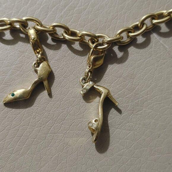 Citizen Watch Charm Bracelet Shoes Silhouette Eco Drive Gold Tone MCM Untested - Picture 15 of 16